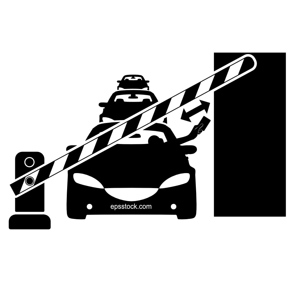 checkpoint for cars, hand from car holding card