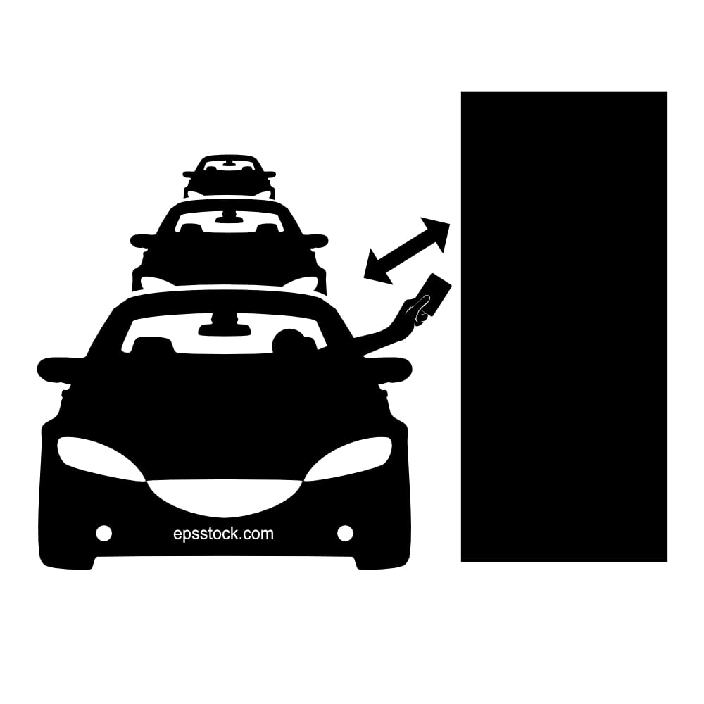 queue of cars for shopping