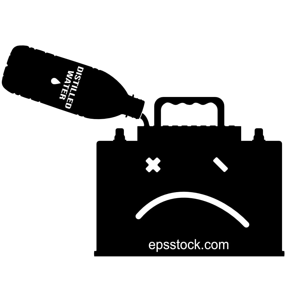 Add Distilled Water car battery