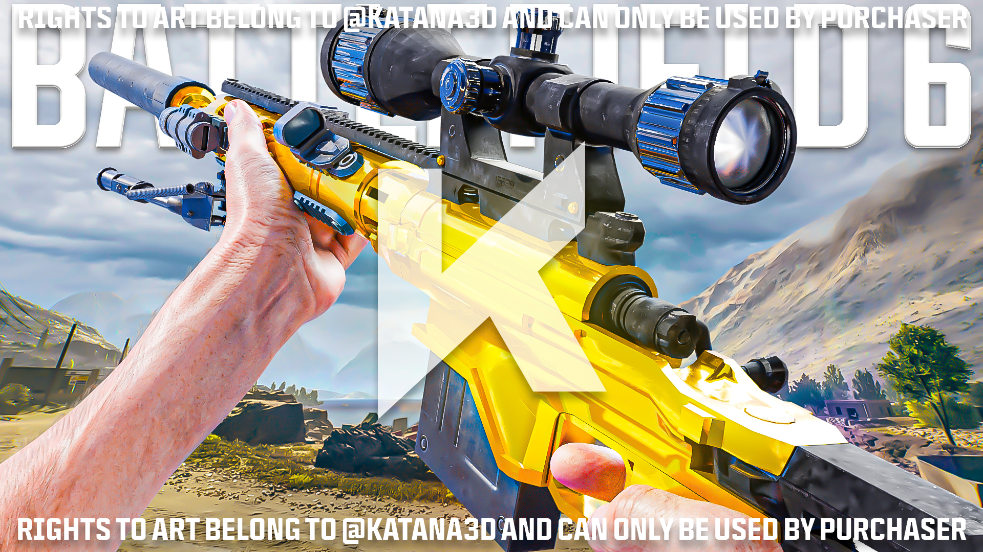 BF6 Battlefield Thumbnail - Gold M2010 ESR Sniper (Text NO Text) - Payhip