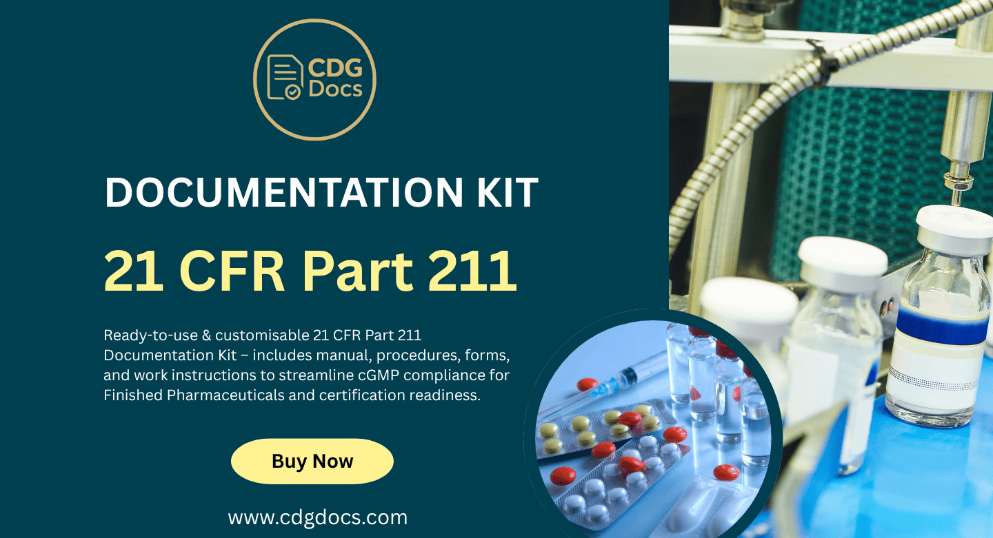 21 CFR Part 211 Documentation Kit