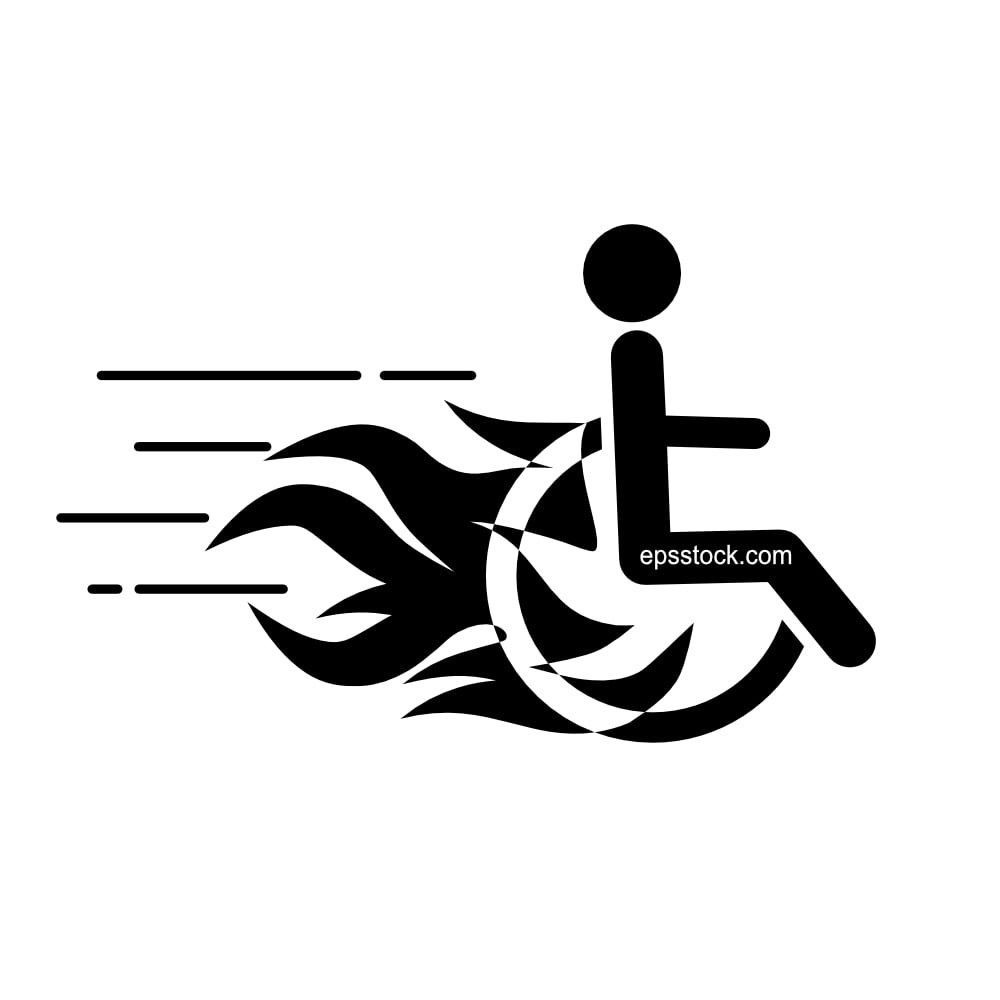 Flaming wheelchair