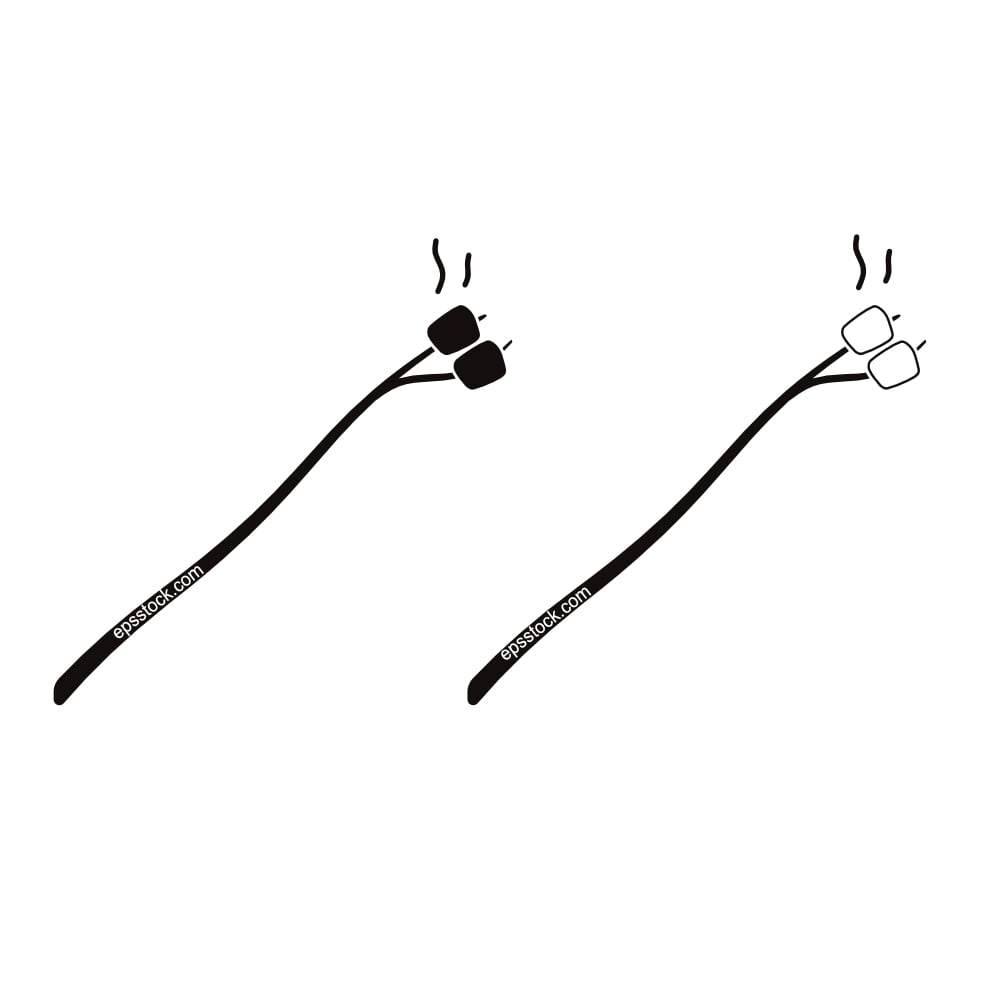 Toasted Marshmallows on Wooden Stick