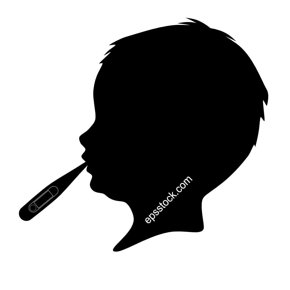 child with thermometer in mouth