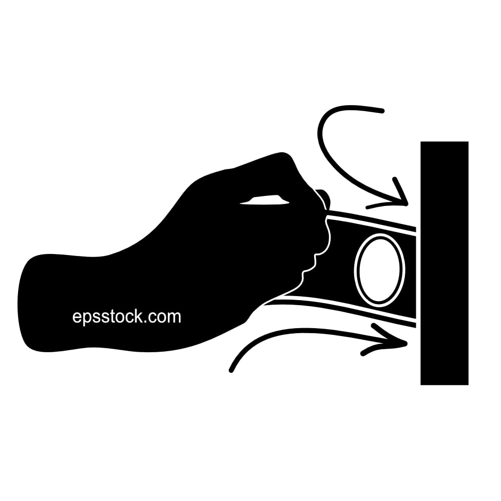 hand paying cash  into payment machine