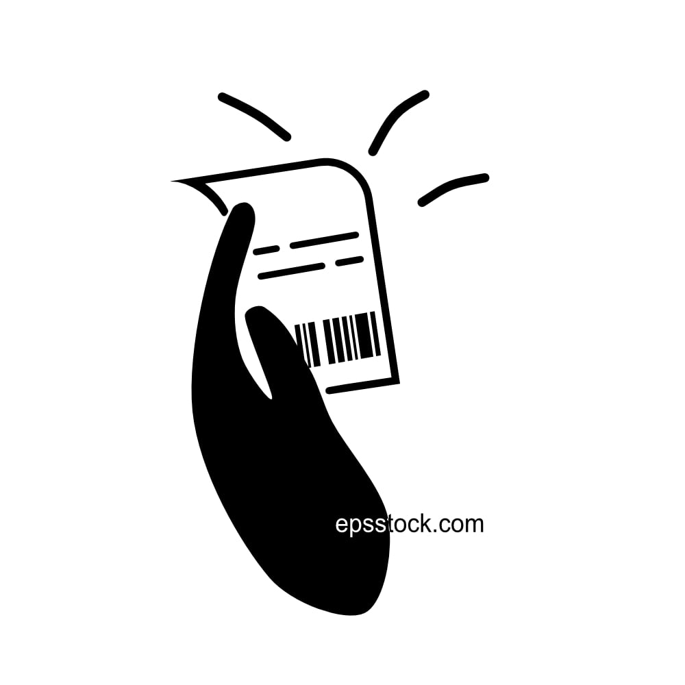 Hand holding a receipt bill