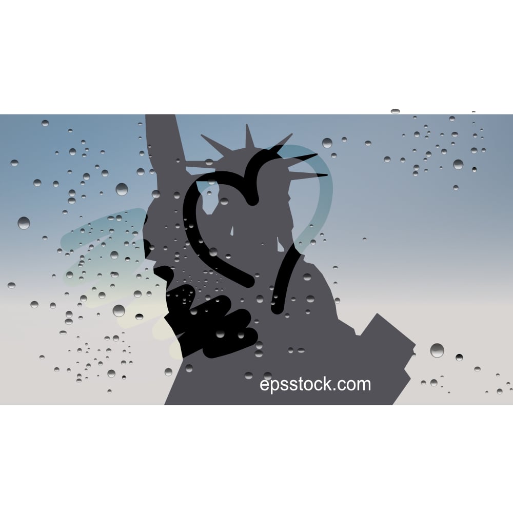 Statue of Freedom , landscape from car