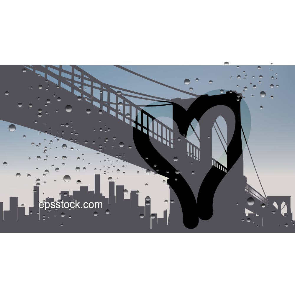 Brooklyn Bridge, landscape from car