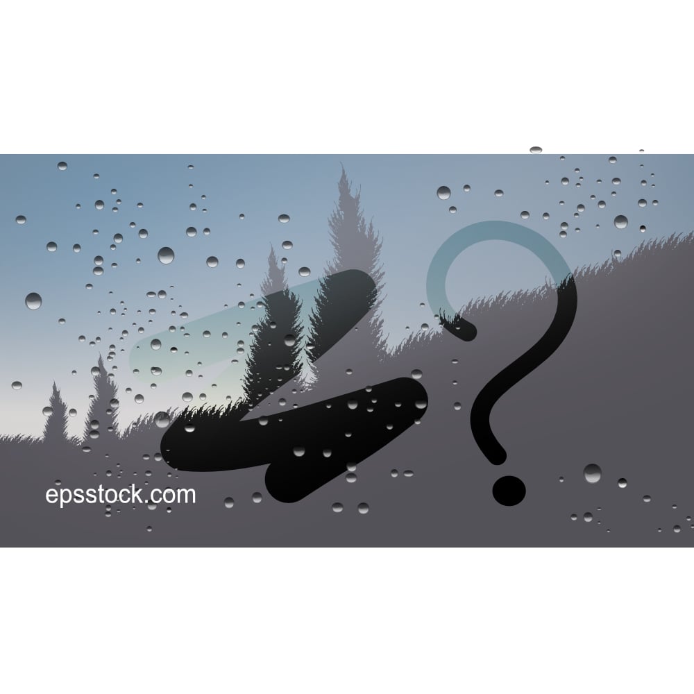 inscription on sweaty glass - question mark