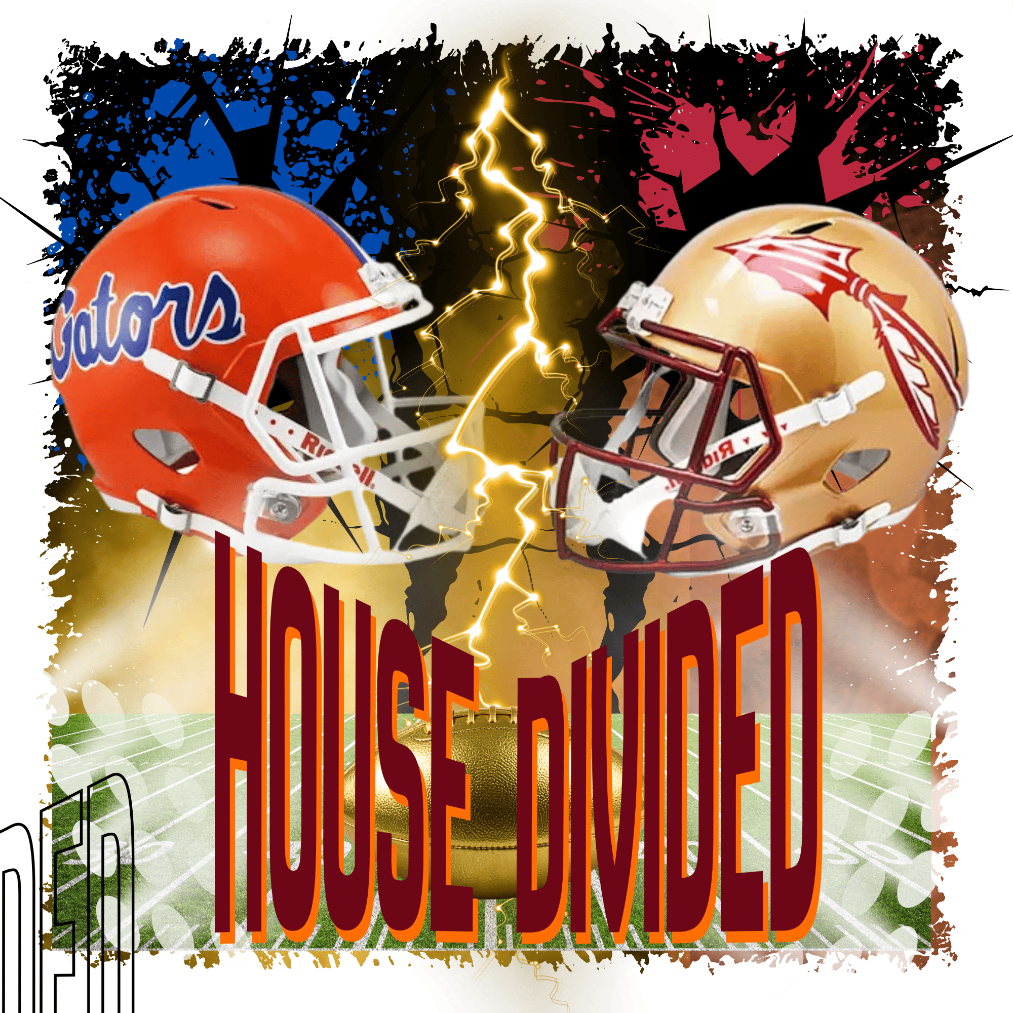 Football Rivalry Design House Divided Rivalry Football Teams Digital Design - Payhip