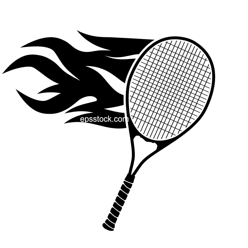 Flaming tennis racquet