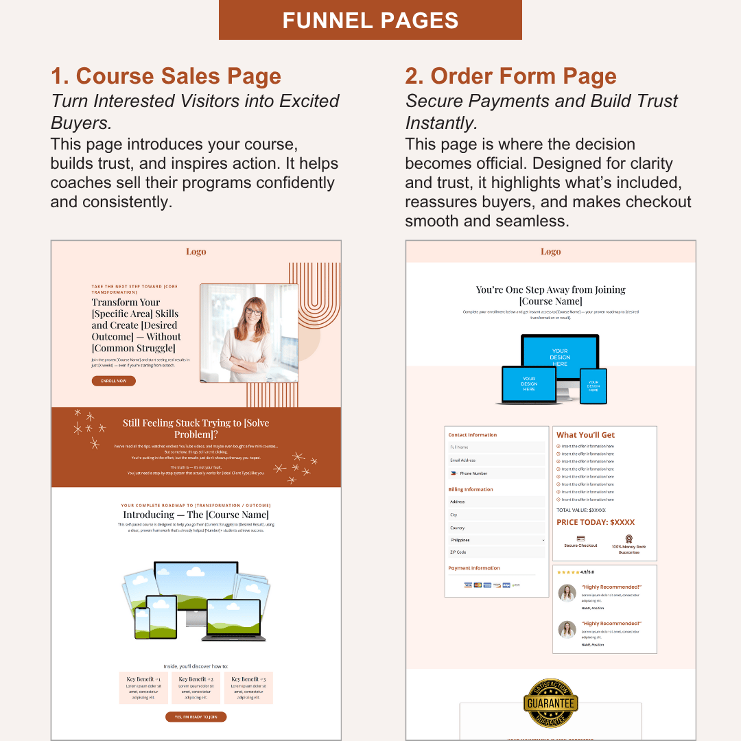 Course Funnels Systeme.io Course Funnel Template for Coaches & Course Creators | Sales ...