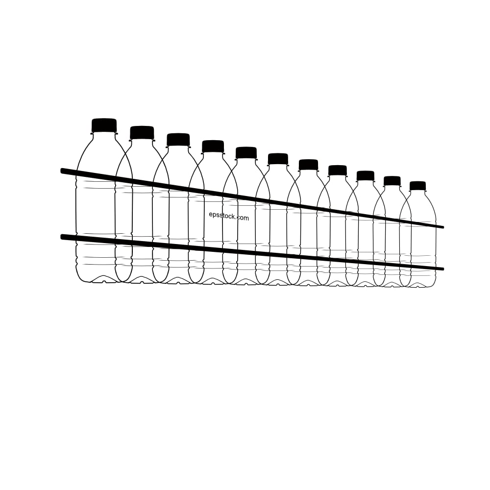 Plastic water bottles on conveyor