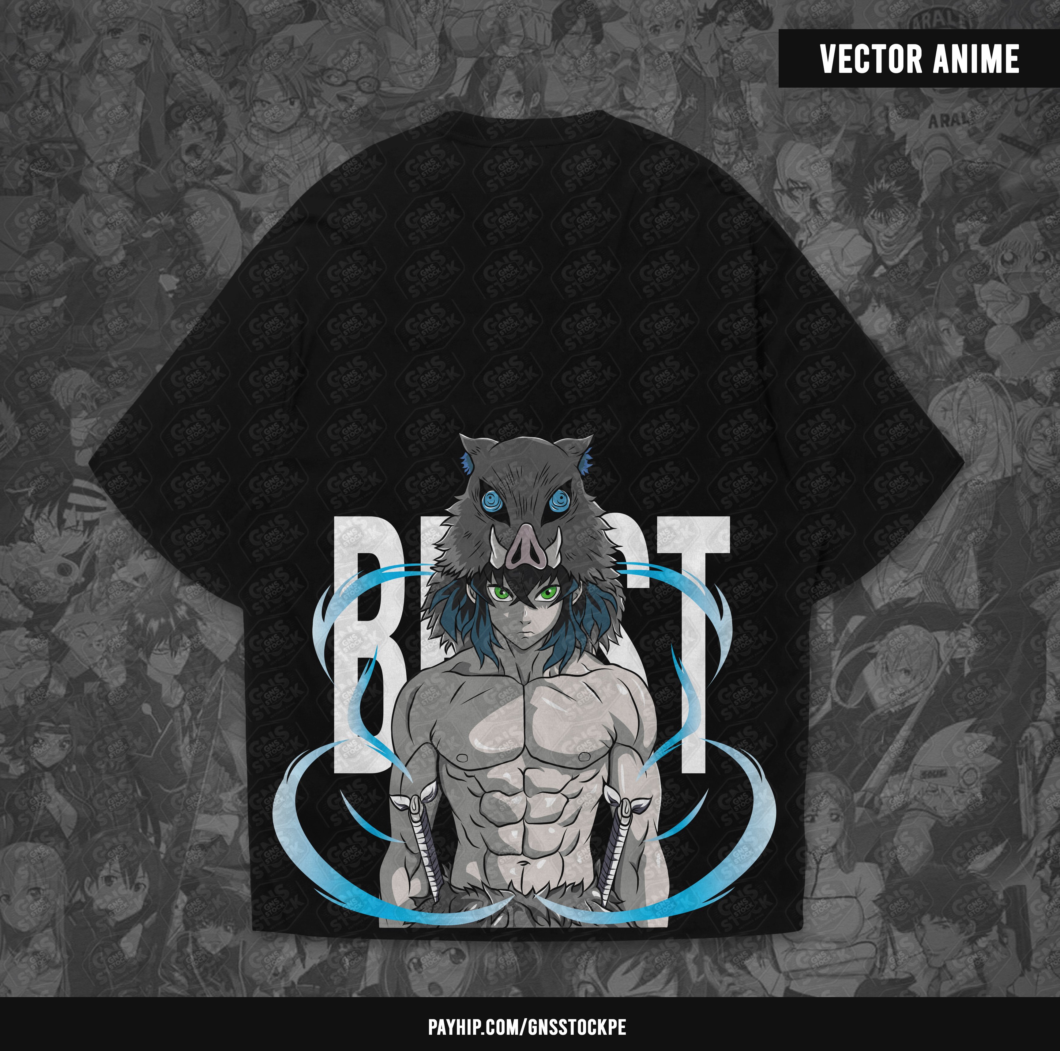B Side Label Inosuke Anime Vector – Inosuke Hashibira | Demon Slayer: Kimetsu no Yaiba ...