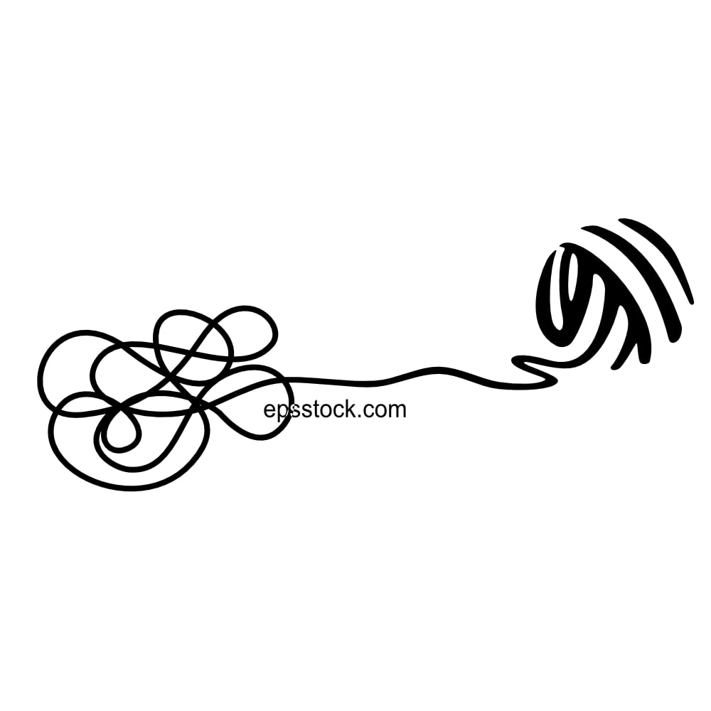 Tangle and untangle, psychotherapy and psychology concept