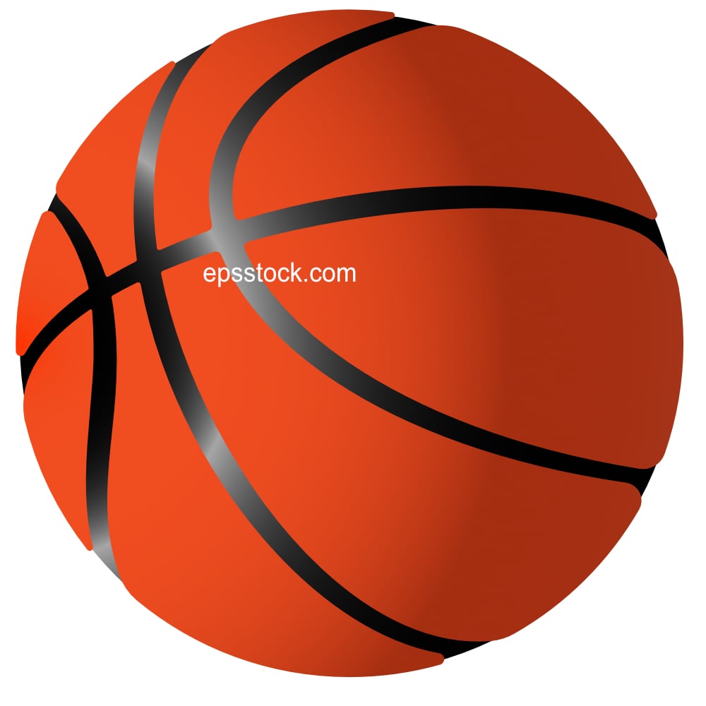 basketball ball, flat color isolated illustration