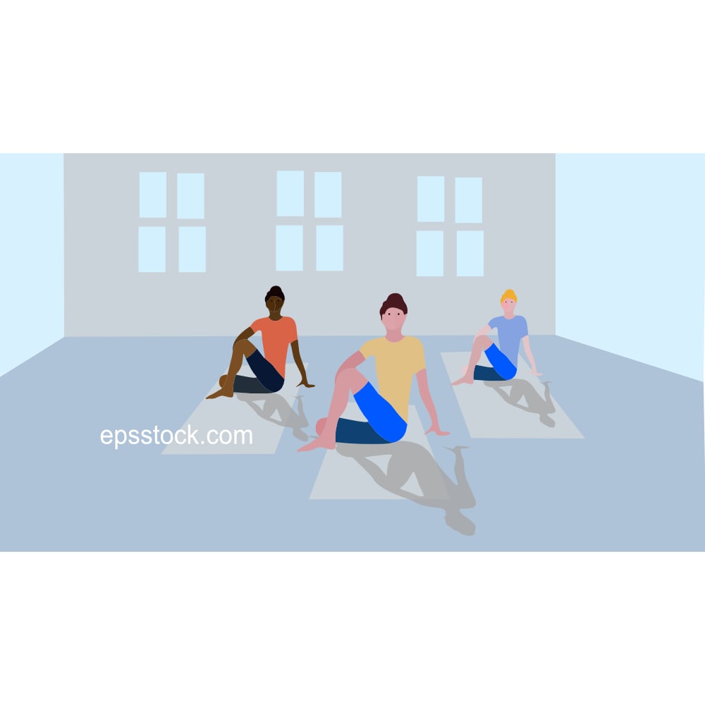 women's doing yoga together