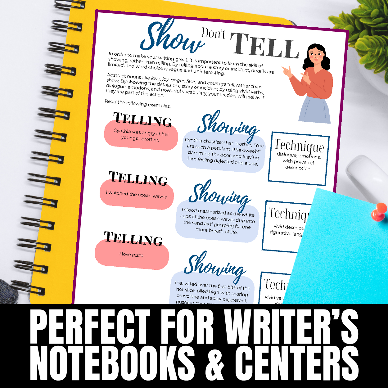 Show Don’t Tell Writing Mini-Lesson & Practice | Descriptive Writing, Grades 6–8