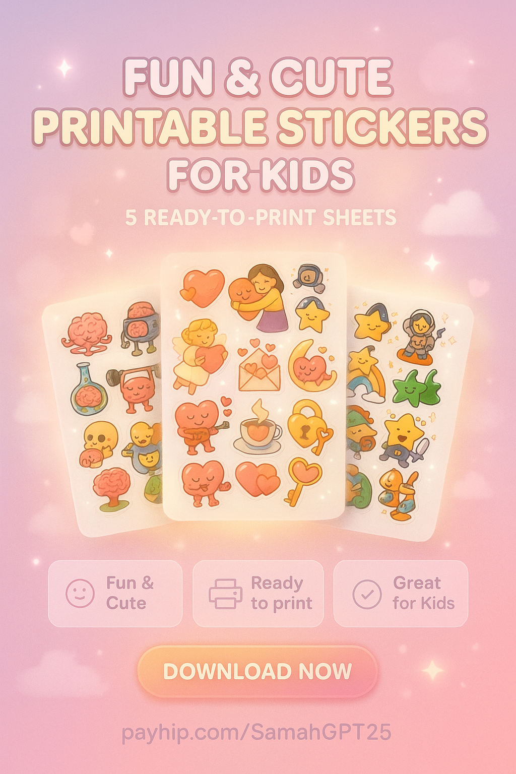 Fun & Cute Printable Stickers for Kids – 5 Ready-to-Print Sheets