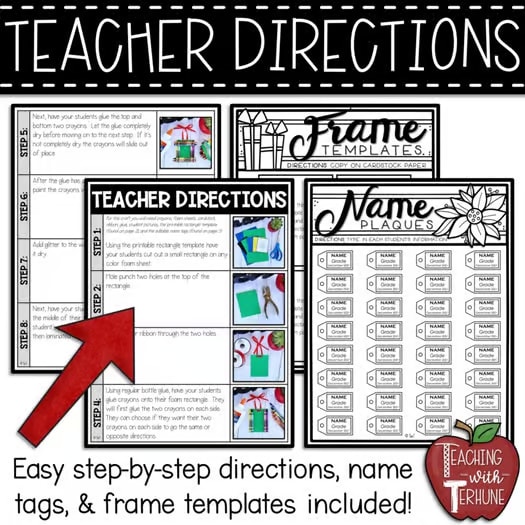 Crayon Picture Frame Ornament Christmas Craft {Student Made Parent Gift}