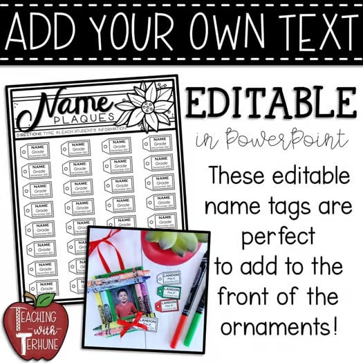 Crayon Picture Frame Ornament Christmas Craft {Student Made Parent Gift}