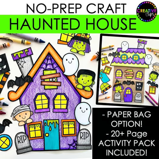 Build a Haunted House Craft: Halloween Writing, Bulletin Board, Coloring Pages