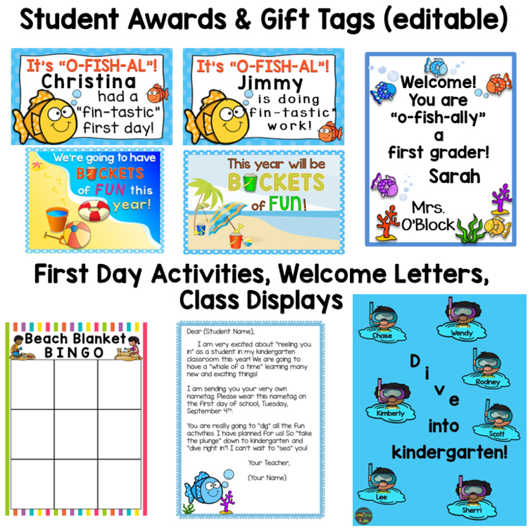 Ocean Beach Theme Classroom Decor Bundle Tropical Beach Day Themed Classroom