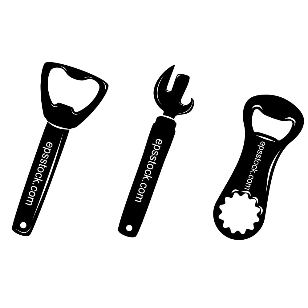 Bottle opener icon set