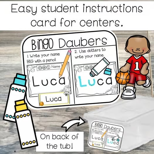 Bingo Daubers Write My Name / Spell My Name / Name Writing Centers / Bins