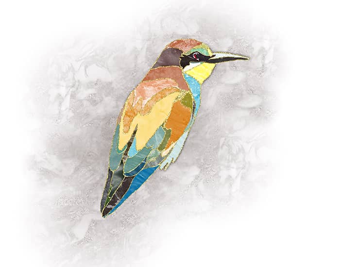 create a marble inlay bird in the procreate app