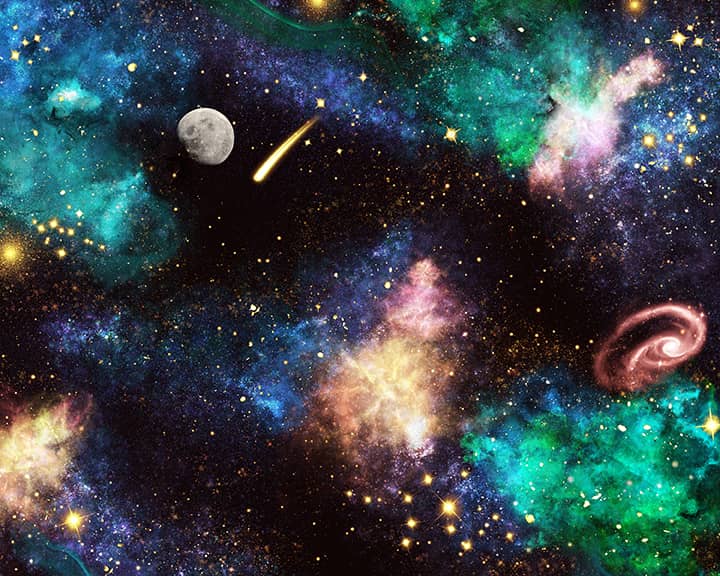 digital galaxy artwork made in Procreate with custom galaxy brushes