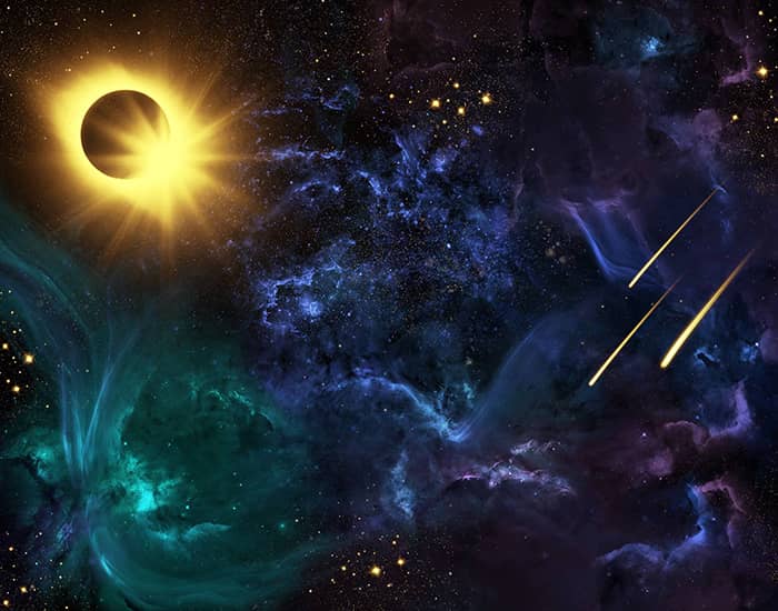 nebula galaxy artwork in Procreate