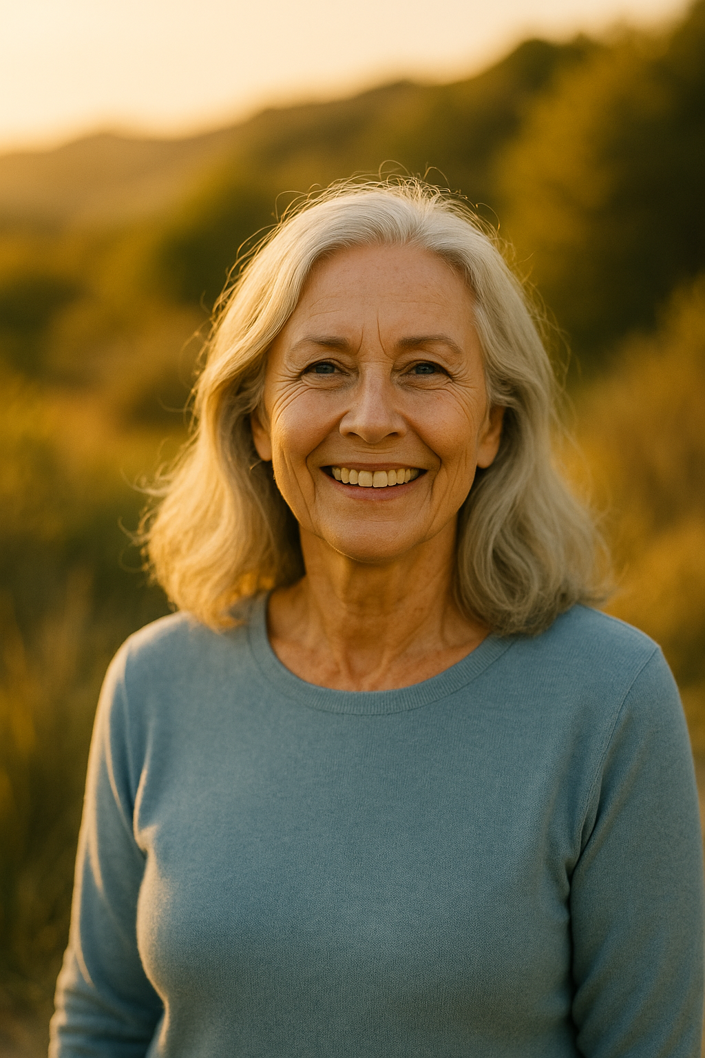 Senior vrouw geniet van een gezond en evenwichtig leven na 60 – welzijn en positieve energie
