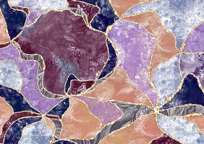 abstract Kintsugi inspired digital artwork made in procreate with acrylic pour and gold foil brushes