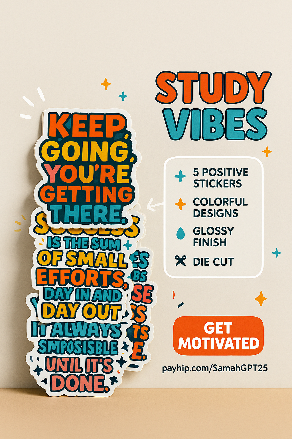 Study Vibes: 5 Positive Stickers to Keep You Motivated