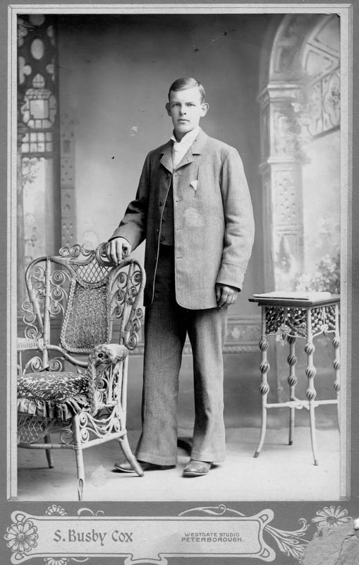 Walter Parker, aged 21 years, studio photograph, c1906.