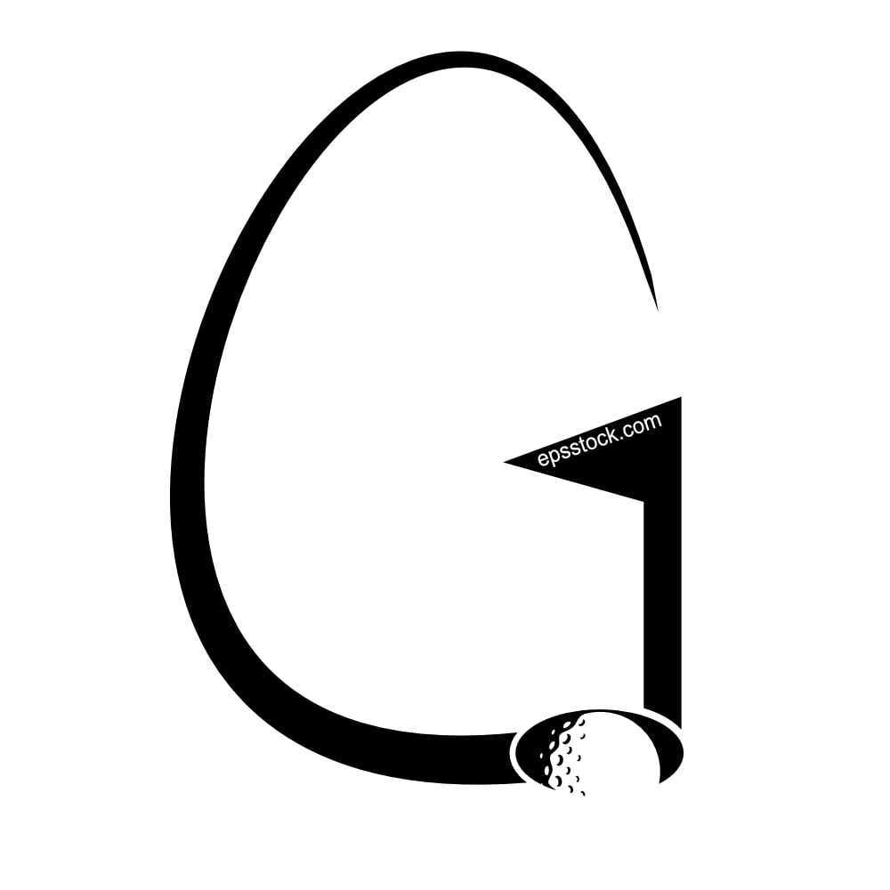 G letter with Golf Hole Flag