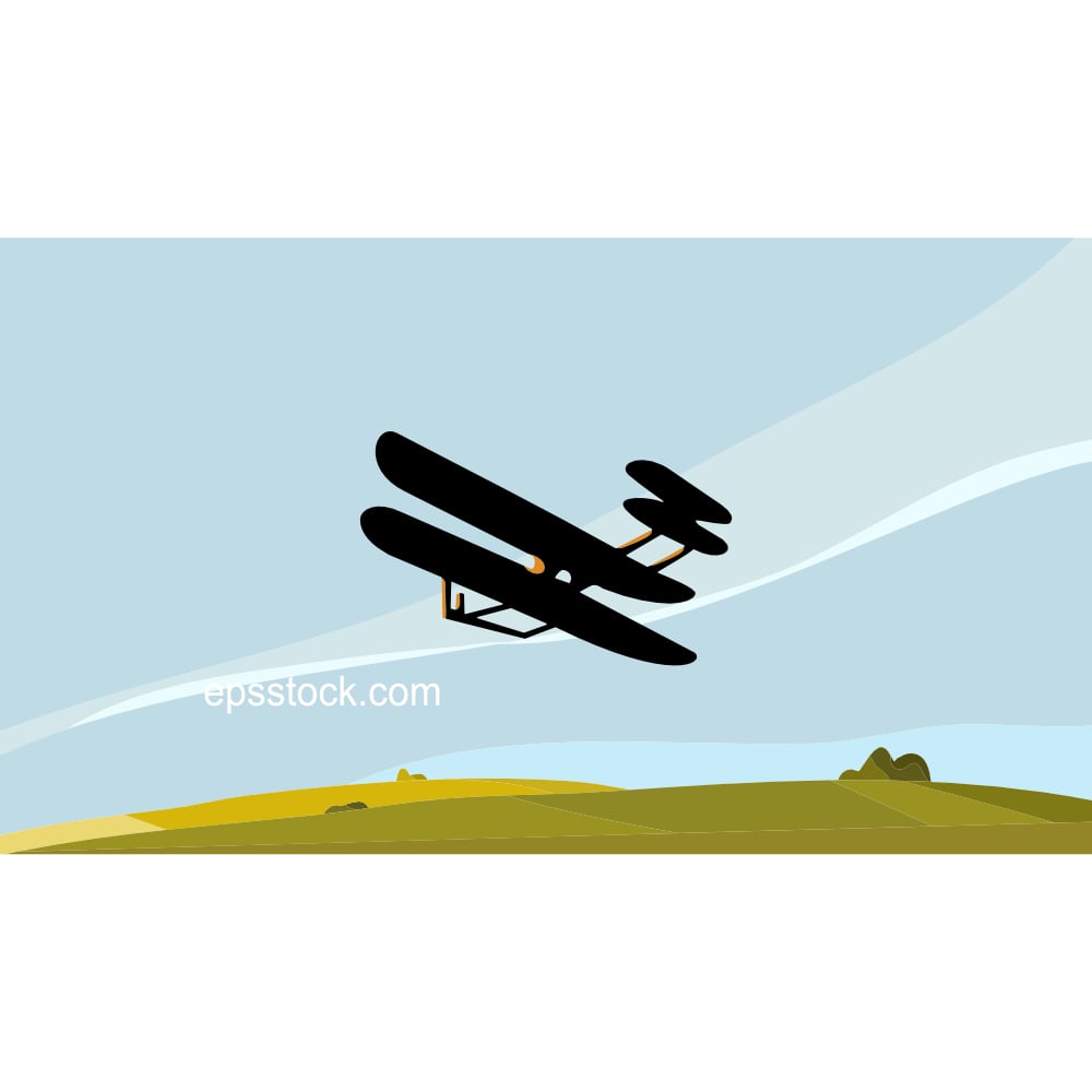 First plane flat illustration