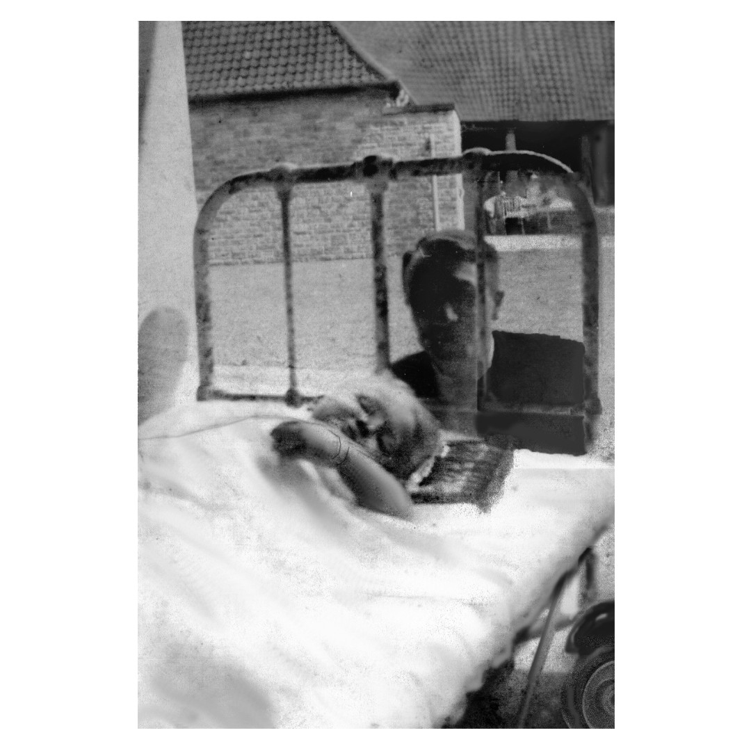 Harry with his father, Harry Senior in the fresh air at the King Edward VII Memorial Hospital for Crippled Children c1937.