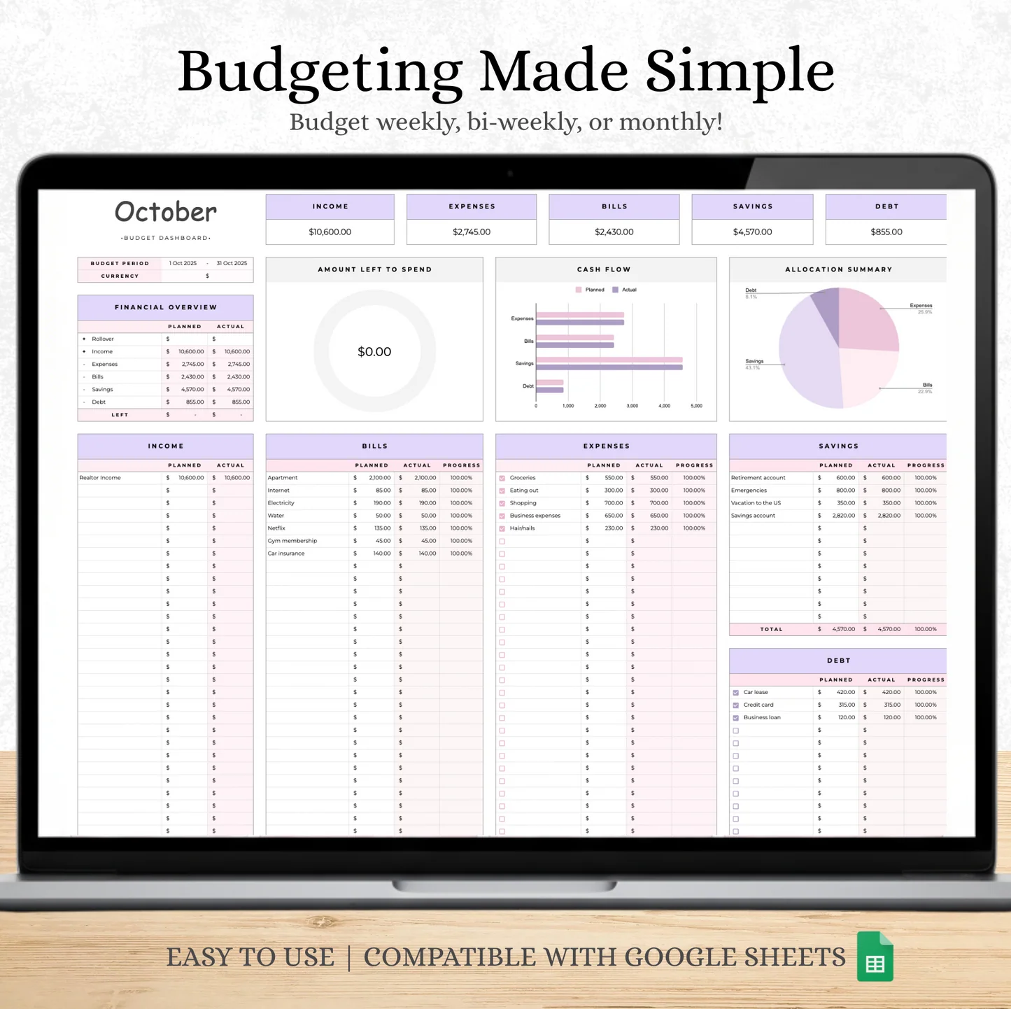 The Budgeting Template for Excel & Google Sheets (All Currencies) - Payhip