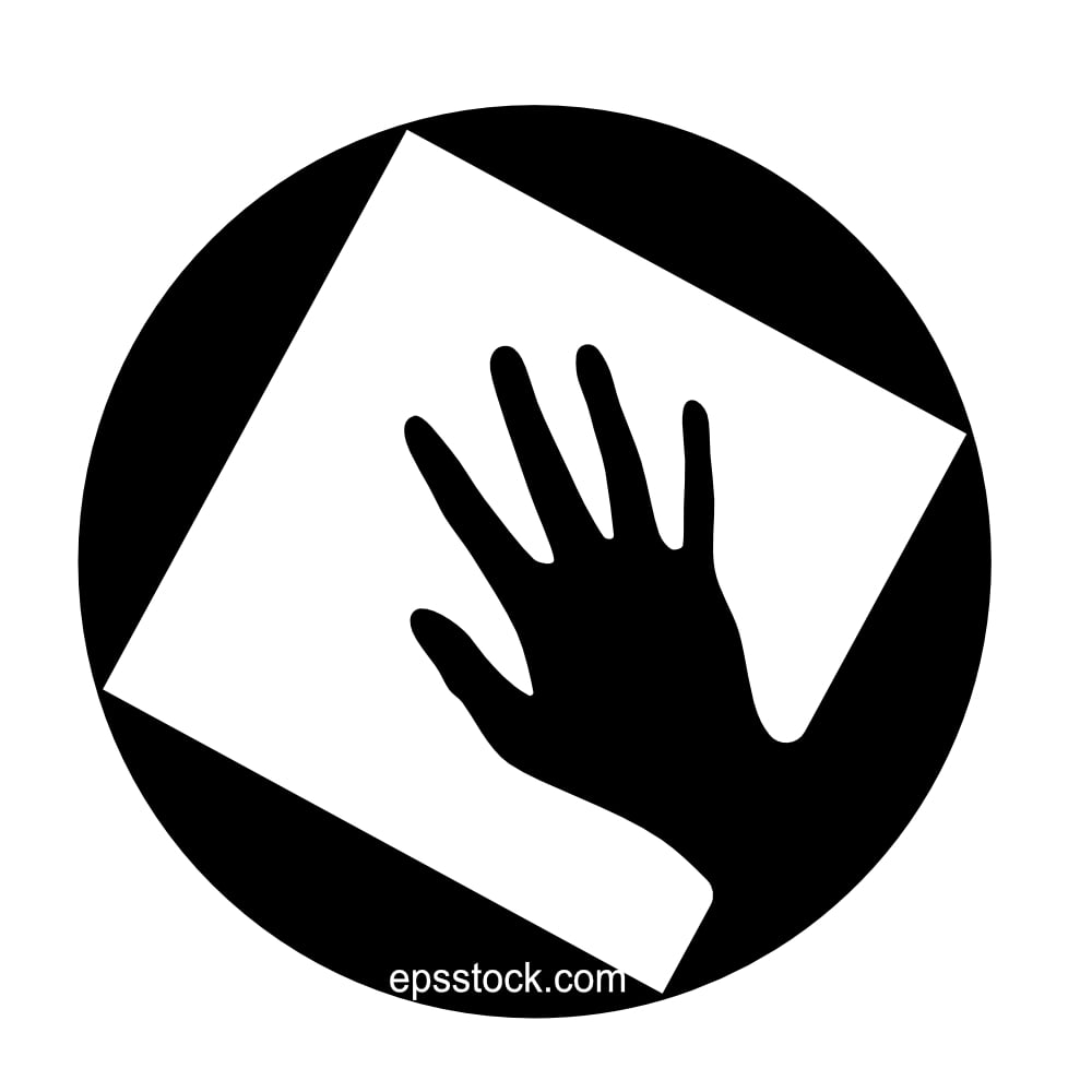 Hand holding cloth wiping surface