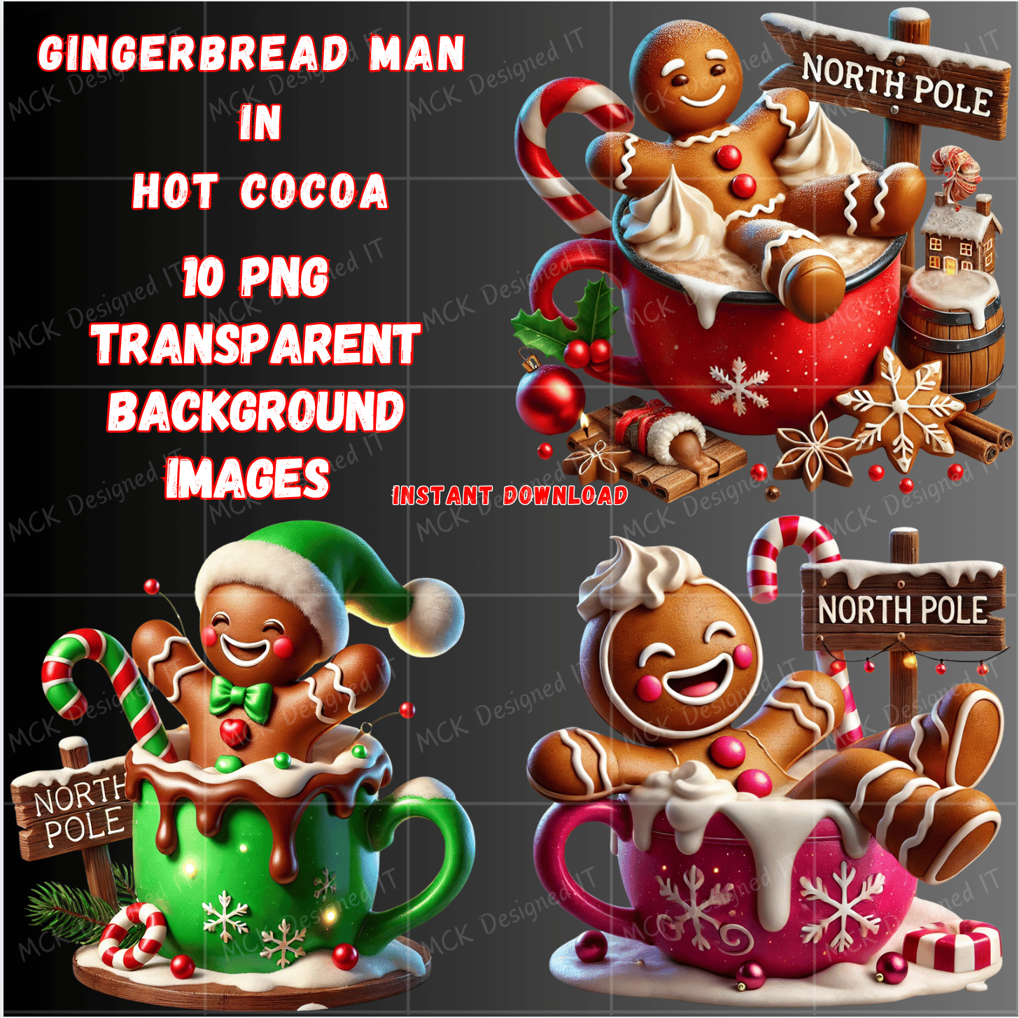 ☕🍪 Gingerbread Man in Hot Cocoa PNG | Christmas Mug Clipart | Holiday ...