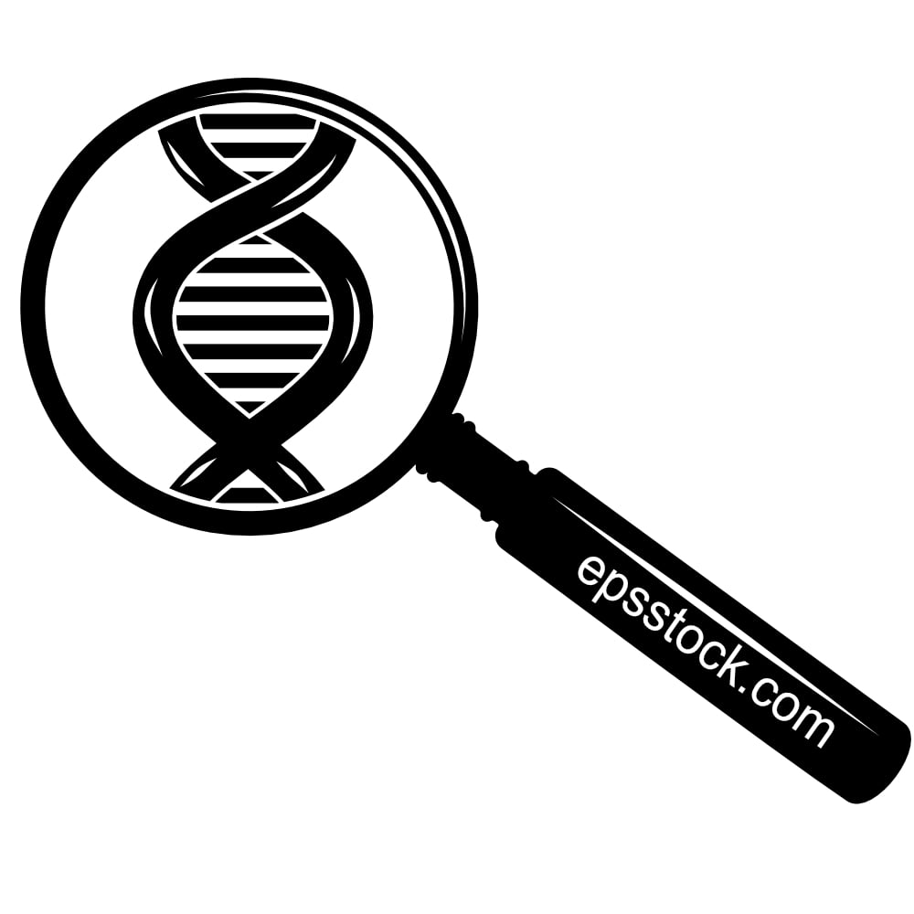 genetic analysis,dna in magnifying glass