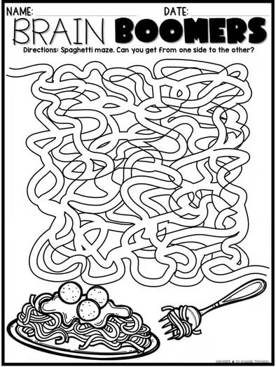 Early Finisher Packet - NO PREP Printables - Fast Finishers Activities