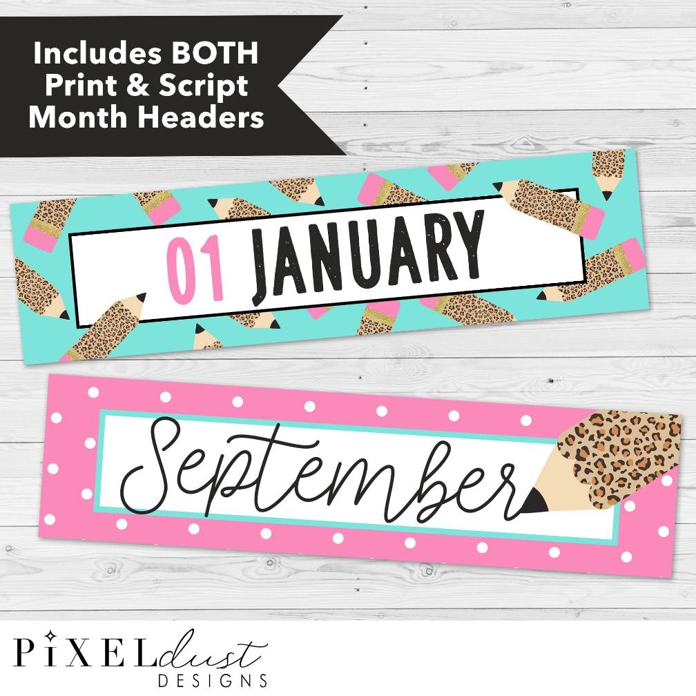Leopard Print Calendar Set | Weather Kit | Classroom Decor | Bulletin Board