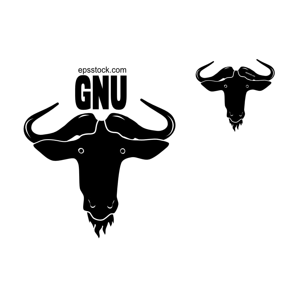 Gnu  face emblem