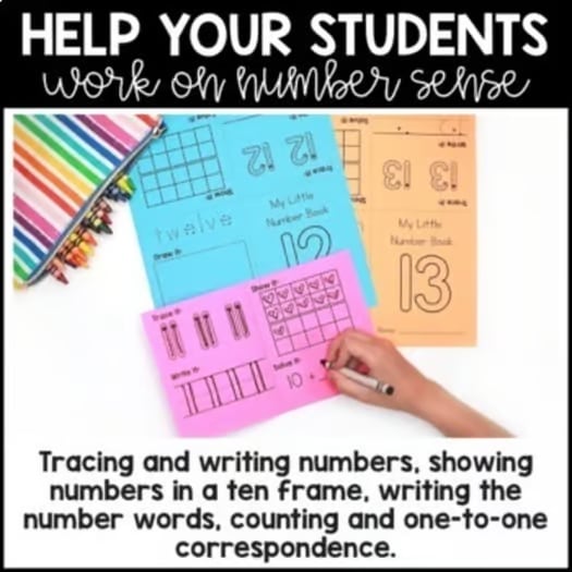 Number Books Writing Numbers 1 to 20 Teen Number Practice