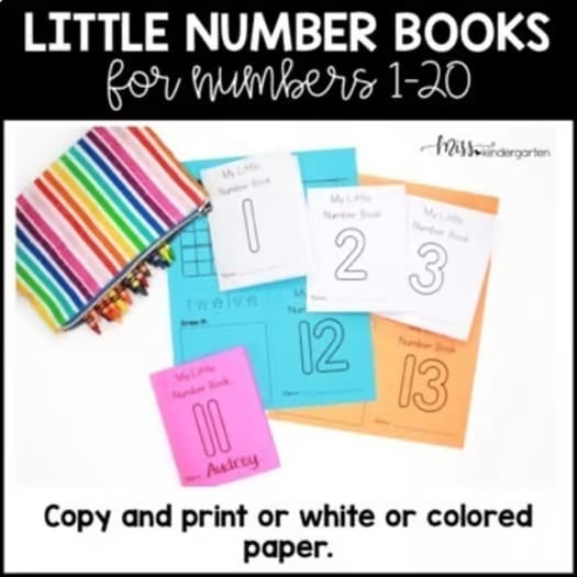Number Books Writing Numbers 1 to 20 Teen Number Practice