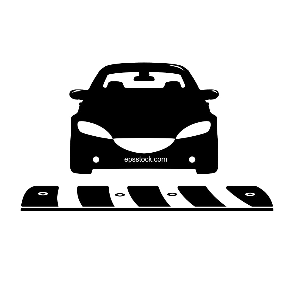 Car crosses the speed bump