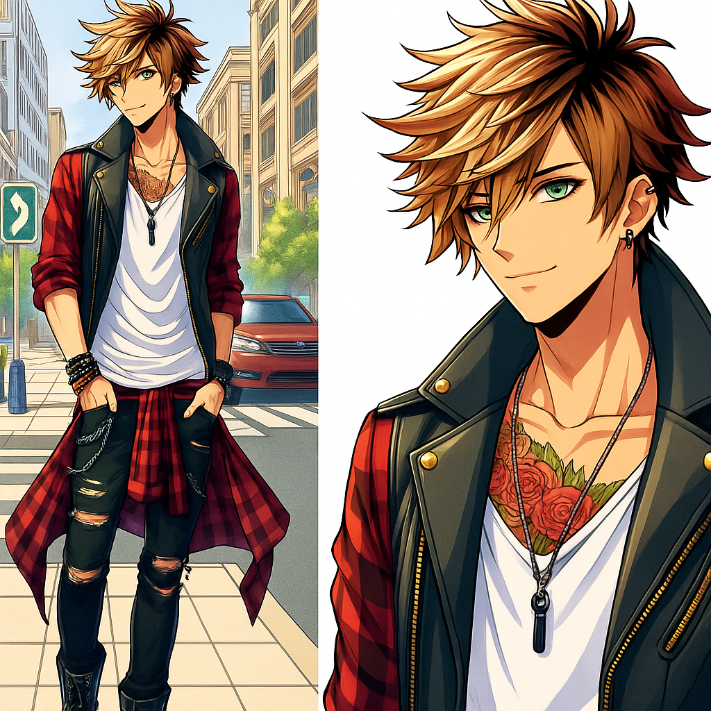 Young Man's Style on a City Street Coloring Pages